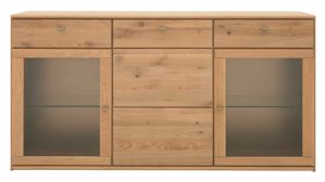 Sideboard Interliving aus Holz in Holzfarben Interliving Wohnzimmer Serie 2028 - Sideboard Wildeiche - drei Türen, drei Schubladen, Breite ca. 182 cm