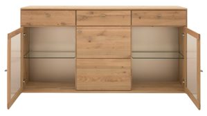 Sideboard Interliving aus Holz in Holzfarben Interliving Wohnzimmer Serie 2028 - Sideboard 2841 Wildeiche - drei Türen, drei Schubladen, Breite ca. 182 cm
