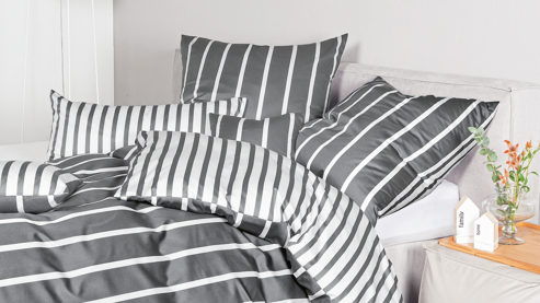 Bettwäsche-Set Janine® aus Naturfaser in Anthrazit Janine® Bettwäsche-Set Anthrazit - ca. 135 x 200 cm