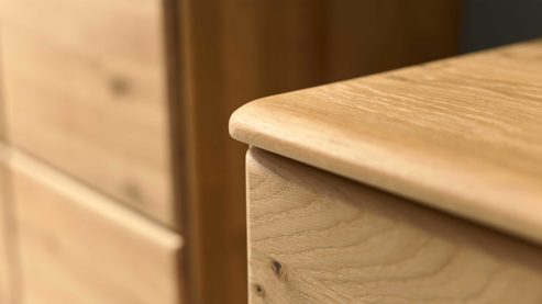 Lowboard Interliving aus Holz in Holzfarben Interliving Wohnzimmer Serie 2028 - Lowboard 1650 Wildeiche - zwei Türen, zwei Schubladen, Breite ca. 162 cm