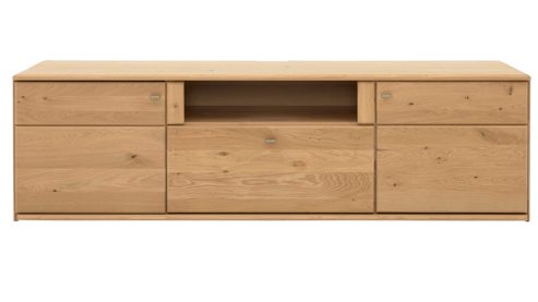 Lowboard Interliving aus Holz in Holzfarben  Wildeiche - zwei Türen, eine Schublade, Breite ca. 205 cm