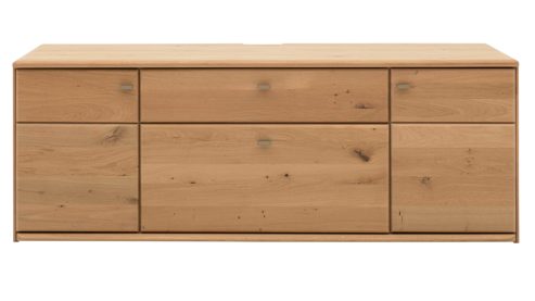 Lowboard Interliving aus Holz in Holzfarben Interliving Wohnzimmer Serie 2028 - Lowboard 1650 Wildeiche - zwei Türen, eine Schublade, Breite ca. 205 cm