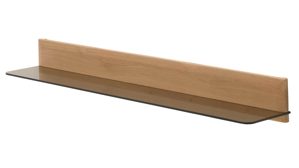 Wandregal Interliving aus Glas in Holzfarben Interliving Wohnzimmer Serie 2028 - Wandregal Wildeiche & Glas - Länge ca. 142 cm