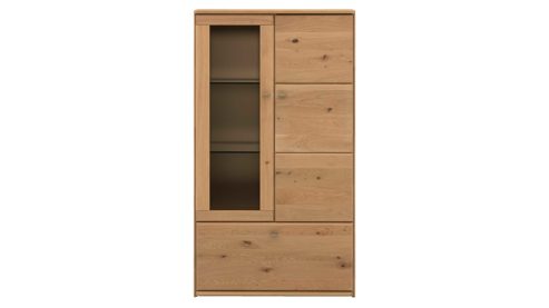 Highboard Interliving aus Holz in Holzfarben Interliving Wohnzimmer Serie 2028 - Highboard Wildeiche - zwei Türen, zwei Schubladen, Breite ca. 82 cm