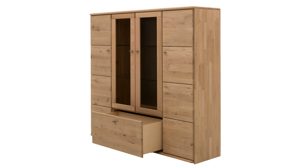 Highboard Interliving aus Holz in Holzfarben Interliving Wohnzimmer Serie 2028 - Highboard Wildeiche - vier Türen, ein Auszug, Breite ca. 162 cm