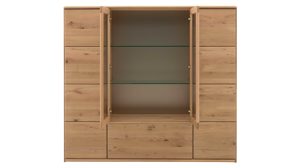 Highboard Interliving aus Holz in Holzfarben Interliving Wohnzimmer Serie 2028 - Highboard 4640 Wildeiche - vier Türen, ein Auszug, Breite ca. 162 cm