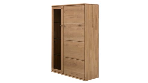 Highboard Interliving aus Holz in Holzfarben Interliving Wohnzimmer Serie 2028 - Highboard Wildeiche - zwei Türen, Breite ca. 102 cm