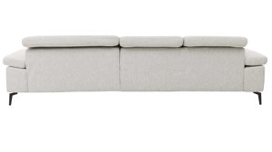 Ecksofa Interliving aus Stoff in Weiß Interliving Sofa Serie 4065 – Ecksofa ecrufarbener Webstoff Loft & schwarze Metallfüße – Stellfläche ca. 288 x 183 cm