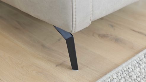 Zweisitzer Interliving aus Leder in Grau Interliving Sofa Serie 4065 – Zweisitzer 2KV kieselfarbenes Leder Cloudy gravel & schwarze Metallfüße – Länge ca. 180 cm