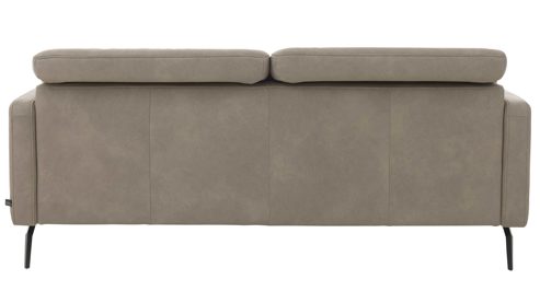 2,5-Sitzer Interliving aus Leder in Grau Interliving Sofa Serie 4065 – 2,5-Sitzer kieselfarbenes Leder Cloudy gravel & schwarze Metallfüße – Länge ca. 210 cm