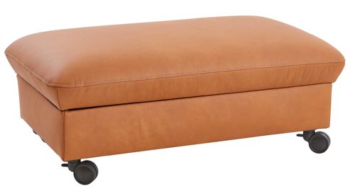 Funktionshocker comfortmaster besser sitzen, liegen, leben aus Leder in Hellbraun Comfortmaster Spektra 1480 - Funktionshocker mit Rollen honigfarbenes LongLife-Leder Rustika LG 24 – ca. 113 x 70 cm