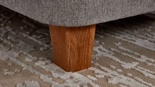 Polsterhocker KAWOO aus Stoff in Grau KAWOO Serie Cliff - Polsterhocker platingraue Chenille DPR 49 - ca. 60 x 60 cm