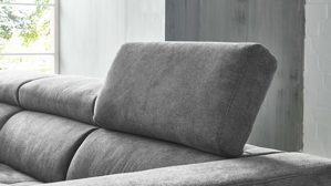 Ecksofa KAWOO aus Stoff in Anthrazit KAWOO Serie 7587 - Ecksofa bzw. Polstermöbel anthrazitfarbene Chenille XBO 9 – Stellfläche ca. 207 x 301 cm