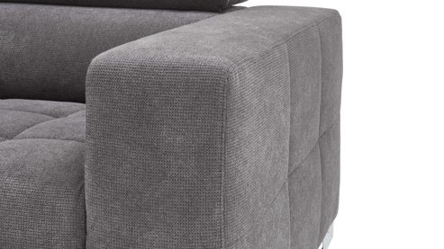 Ecksofa KAWOO aus Stoff in Anthrazit KAWOO Serie 7587 - Ecksofa bzw. Polstermöbel anthrazitfarbene Chenille XBO 9 – Stellfläche ca. 207 x 301 cm