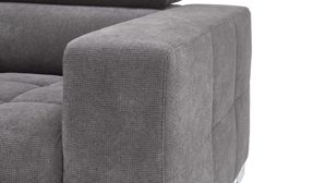 Ecksofa KAWOO aus Stoff in Anthrazit KAWOO Serie 7587 - Ecksofa bzw. Polstermöbel anthrazitfarbene Chenille XBO 9 – Stellfläche ca. 207 x 301 cm