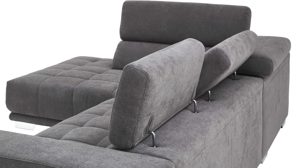 Ecksofa KAWOO aus Stoff in Anthrazit KAWOO Serie 7587 - Ecksofa bzw. Polstermöbel anthrazitfarbene Chenille XBO 9 – Stellfläche ca. 207 x 301 cm