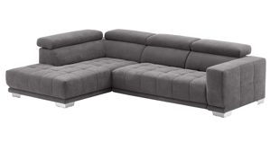 Ecksofa KAWOO aus Stoff in Anthrazit KAWOO Serie 7587 - Ecksofa bzw. Polstermöbel anthrazitfarbene Chenille XBO 9 – Stellfläche ca. 207 x 301 cm