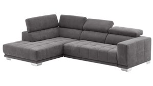 Ecksofa KAWOO aus Stoff in Anthrazit KAWOO Serie 7587 - Ecksofa bzw. Polstermöbel anthrazitfarbene Chenille XBO 9 – Stellfläche ca. 207 x 301 cm