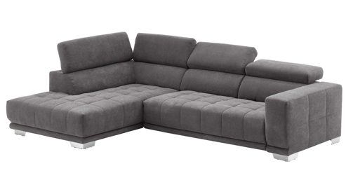 Ecksofa KAWOO aus Stoff in Anthrazit KAWOO Serie 7587 - Ecksofa bzw. Polstermöbel anthrazitfarbene Chenille XBO 9 – Stellfläche ca. 207 x 301 cm