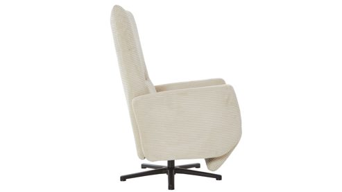 Relaxsessel KAWOO aus Stoff in Weiß KAWOO Serie Santa Lucia - Relaxsessel M3 cremeweißer Breitcord & schwarzer Sternfuß DT 4