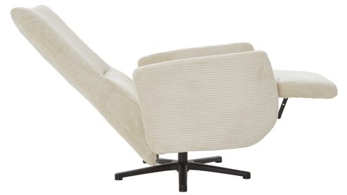 Relaxsessel KAWOO aus Stoff in Weiß KAWOO Serie Santa Lucia - Relaxsessel M3 cremeweißer Breitcord & schwarzer Sternfuß DT 4