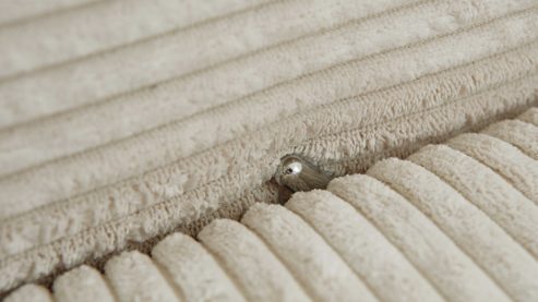 Relaxsessel KAWOO aus Stoff in Weiß KAWOO Serie Santa Lucia - Relaxsessel M3 cremeweißer Breitcord & schwarzer Sternfuß DT 4