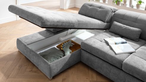 Funktion KAWOO aus Holz in Weiß KAWOO Serie Santa Lucia - Stauraum-Bettkasten aufklappbar