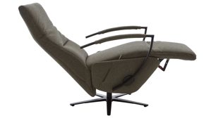 Relaxsessel KAWOO aus Stoff in Dunkelgrün KAWOO Serie Dayton - Relaxsessel olivfarbenes Flachgewebe Portofino & schwarzer Sternfuß