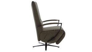 Relaxsessel KAWOO aus Stoff in Dunkelgrün KAWOO Serie Dayton - Relaxsessel olivfarbenes Flachgewebe Portofino & schwarzer Sternfuß