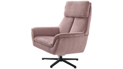 Drehsessel Megapol aus Stoff in Rosa Drehsessel VS-MP1159 rosé Feincord & schwarzer Sternfuß