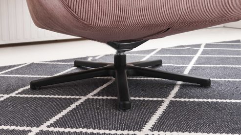 Drehsessel Megapol aus Stoff in Rosa Drehsessel VS-MP1159 rosé Feincord & schwarzer Sternfuß