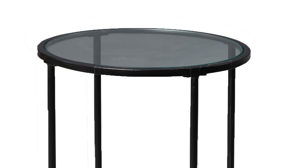 Beistelltisch M2 kollektion aus Glas Holz in Holzfarben Beistelltisch Jason 1 Mangoholz & Schwarz - Durchmesser ca. 44 cm