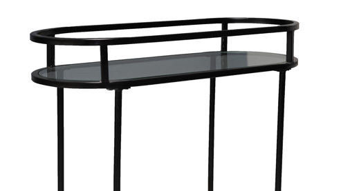 Servierwagen M2 kollektion aus Glas Holz in Holzfarben Servierwagen Jason 5 Mangoholz & Schwarz - Breite ca. 70 cm