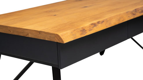 Couchtisch M2 kollektion aus Holz in Holzfarben Couchtisch Dubai 4 Wildeiche & Schwarz - ca. 110 x 60 cm