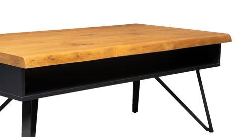 Couchtisch M2 kollektion aus Holz in Holzfarben Couchtisch Dubai 4 Wildeiche & Schwarz - ca. 110 x 60 cm