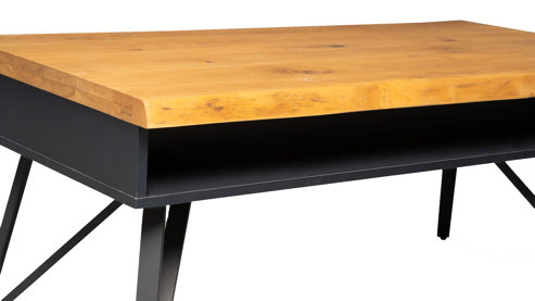 Couchtisch M2 kollektion aus Holz in Holzfarben Couchtisch Dubai 4 Wildeiche & Schwarz - ca. 110 x 60 cm
