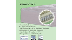 Federkernmatratze KAWOO aus Stoff in Weiß KAWOO Taschenfederkernmatratze TFK3 Härtegrad 2 - Liegefläche ca. 90 x 200 cm