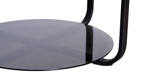 Couchtisch M2 kollektion aus Holz in Holzfarben Couchtisch Merle 2 Artisaneiche & Schwarz - Durchmesser ca. 80 cm