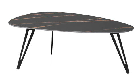 Couchtisch-Set M2 kollektion aus Stein in Dunkelgrau Couchtisch-Set Luis Grau marmoriert Stein & Schwarz - zweiteilig