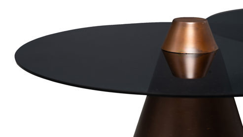 Couchtisch-Set M2 kollektion aus Glas in Grau Couchtisch-Set Lou Grau & Kupfer - zweiteilig