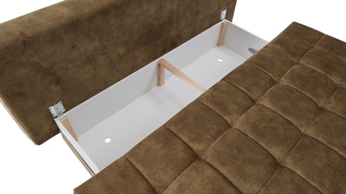 Schlafsofa Restyl aus Stoff in Dunkelgrün Schlafsofa Talia A grüner Bezug 2-6862 & schwarze Metallfüße