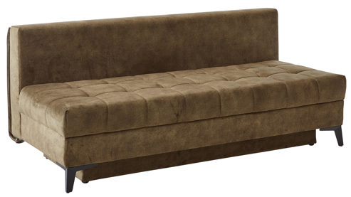 Schlafsofa Restyl aus Stoff in Dunkelgrün Schlafsofa Talia A grüner Bezug 2-6862 & schwarze Metallfüße