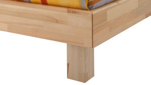 Bettgestell Neue modular aus Holz in Holzfarben Massivholz-Bettgestell als pflegeleichtes Doppelbett natur geöltes Kernbuchenholz - Liegefläche ca. 140 x 200 cm