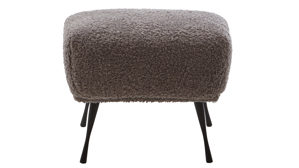 Polsterhocker Gutmann factory® aus Stoff in Grau Lounge-Polstermöbel Aversa - Polsterhocker grauer Bezug 806.17 & schwarze Metallfüße - ca. 63 x 58 cm