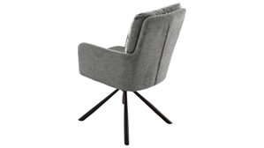 Polsterstuhl Mca furniture aus Stoff in Grau Polsterstuhl Utica mit Drehfunktion graue Chenille & mattschwarzes Metall
