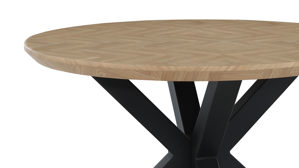 Esstisch Pro.com aus Holz in Holzfarben Hell Esstisch Oakland helle Parkettoptik & Schwarz - ca. 120 x 76 cm