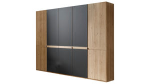 Kleiderschrank PARTNERRING COLLECTION aus Holz in Holzfarben PARTNERRING COLLECTION Schlafzimmerprogramm Pasadena – Kleiderschrank Bianco Eiche & Graphit - fünf Türen, Breite ca. 250 cm