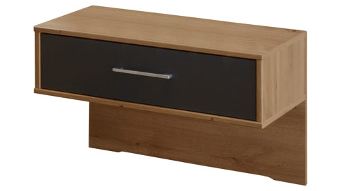 Nachtkommoden-Set PARTNERRING COLLECTION aus Holz in Dunkelgrau PARTNERRING COLLECTION Schlafzimmerprogramm Pasadena – Nachtkonsolen-Set Bianco Eiche & Graphit - zweiteilig