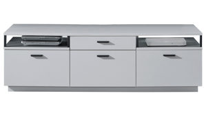 Lowboard MIVIVO aus Holz in Weiß MIVIVO Wohnmöbel Juno - Lowboard als Medienmöbel Weiß & Grau - Länge ca. 180 cm