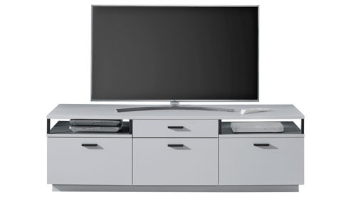Lowboard MIVIVO aus Holz in Weiß MIVIVO Wohnmöbel Juno - Lowboard als Medienmöbel Weiß & Grau - Länge ca. 180 cm